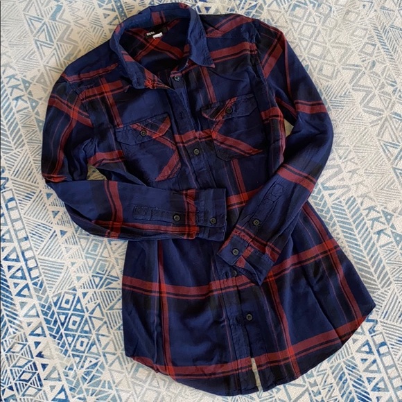 BDG Plaid Flannel Button Down - Picture 2 of 8